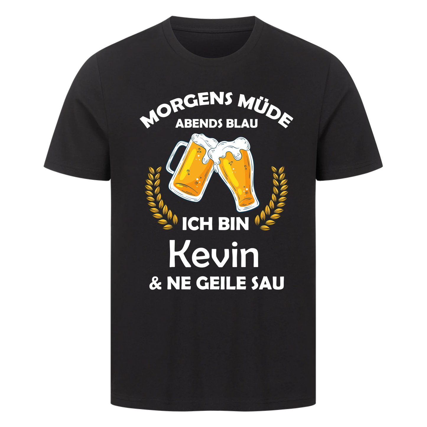 Morgens müde abends blau - personalisierbares Shirt