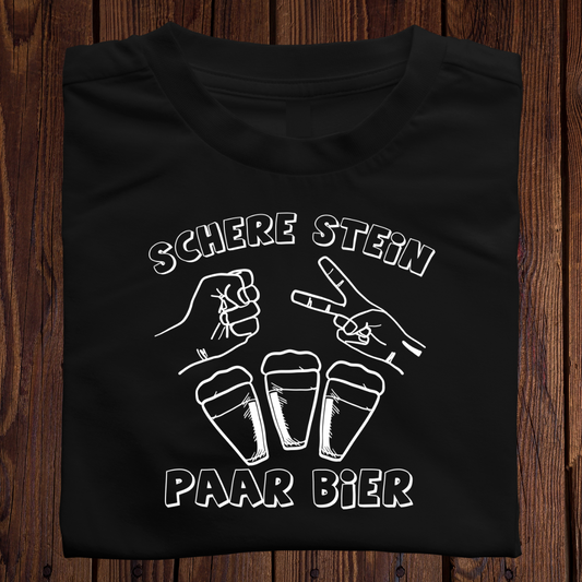 Schere Stein paar Bier