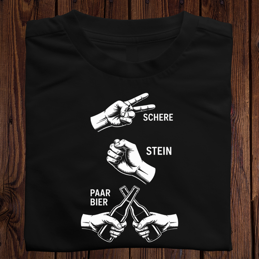 Schere Stein paar Bier - Shirt